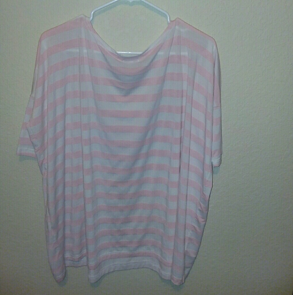 Pink and white Piko ladies shirt